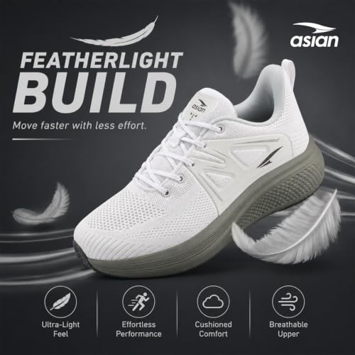 Image of ASIAN Raftaar-23 Men's Running Shoes | Breathable Knit Upper, Cushioning Comfort & Durable TPR Grip Sole | Lightweight Sports Shoes for Walking, Gym & Daily Use