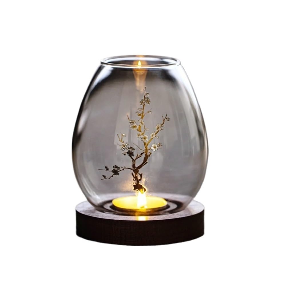 Candle Holder Transparent Glass Candle Holder for Romantic Dinner & Home Decor