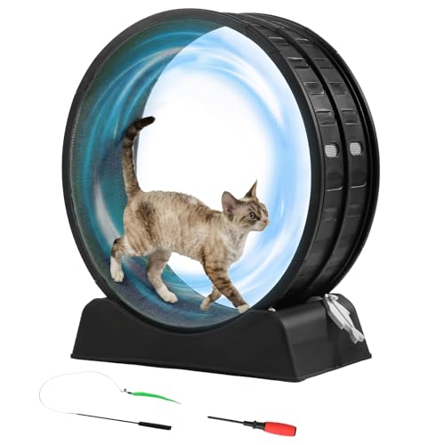 Outopee 31.5-inch Plastic Cat Wheel With Safety Lock Black