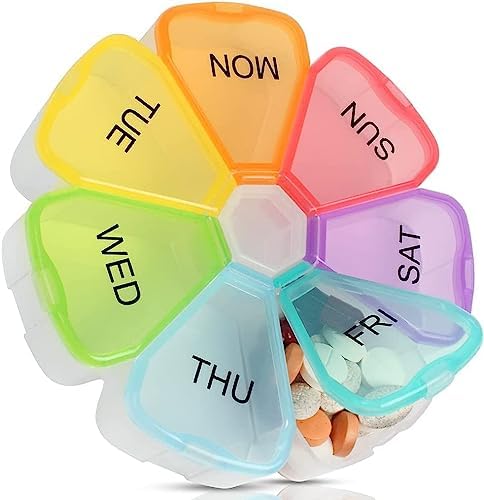 ZVZM Weekly 7 Day Large Pill Organizer, Pill Box 7 Day, Medicine Organizer, Travel Pill Case, Pill Container, Pill Holder, Medication Organizer, Pill Dispenser, Pill Organizer Weekly, Pill Box.