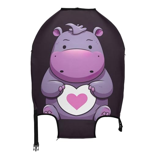 Joisal Cartoon Little Hippo Luggage Covers for Suitcase Protector Protection Travel Accessories for Women Colorful, M, Fits 22-24 Inch Case2
