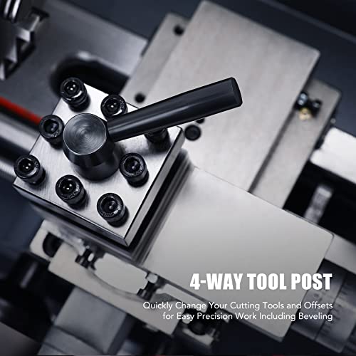 Co-Z 7"X14" Mini Metal Lathe With Nylon Gears | 550W Benchtop Metal Lathe With Accessories For Home And Shop Diy Woodworking And Milling #TOP3