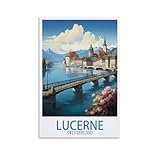 NPRZM Vintage-Metall-Blechschild „Luzern, Schweiz“, 