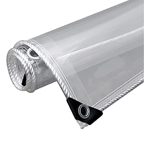 HAOMENGG Bâche en Plastique Imperméable,0,35MM D'épaisseur Bâche de Protection Transparente,Auvents Et Bâches Housses De Protection,pour La Terrasse Extérieure,400g/M² (1.2x2.4m/3.9x7.9ft) Cover