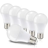 Lote de 6 bombillas LED E27 A60 equivalentes a incandescente 60 W, casquillo Edison roscado, 3000 K, color blanco cálido, 820 Lm, 220 – 240 V, no regulable