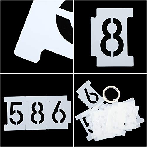Curb Stencil Kit 0-9 Numbers Stencils Kit 14 Mil Plastic and 4 Inch Tall Numbers with Masking Tape for Mailbox Address Painting (42) - Image 4