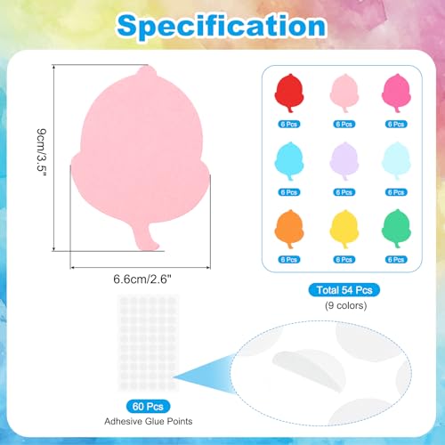 PATIKIL Papel com recortes de avisos, 54 peças de papel de quadro de avisos em forma de bolota decor