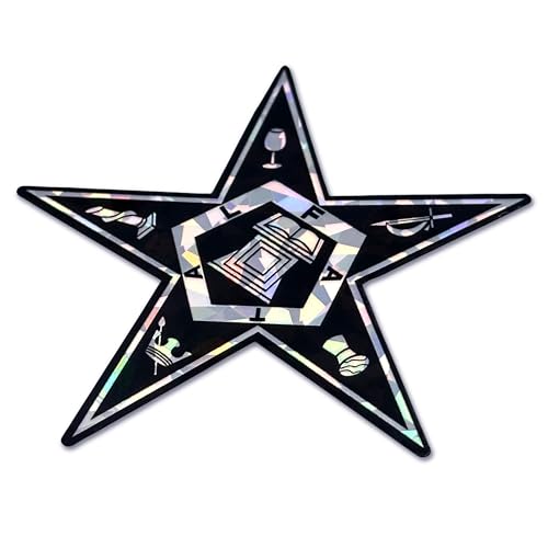 Image of Elektroplate Order of the Eastern Star Metallic Silver Reflective Decal Sticker (3.4 inch x 3.3 inch) | Premium Glossy All Weather for Car, Water Bottle, Laptop, Cooler, Phone & More | Made in the USA