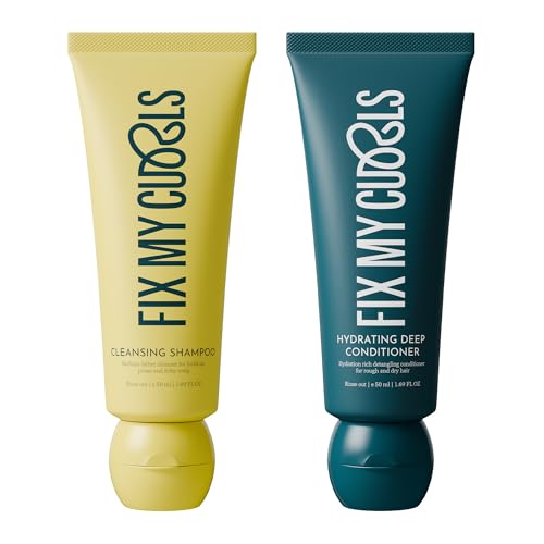 Fix My Curls Cleansing Shampoo & Hair Conditioner For Nourishing & Moisturizing | Curly Hair & Wavy Hair | Anti Dandruff Shampoo & Conditioner| With Tea Tree| Sulphate Free & Silicone Free | 50ml each