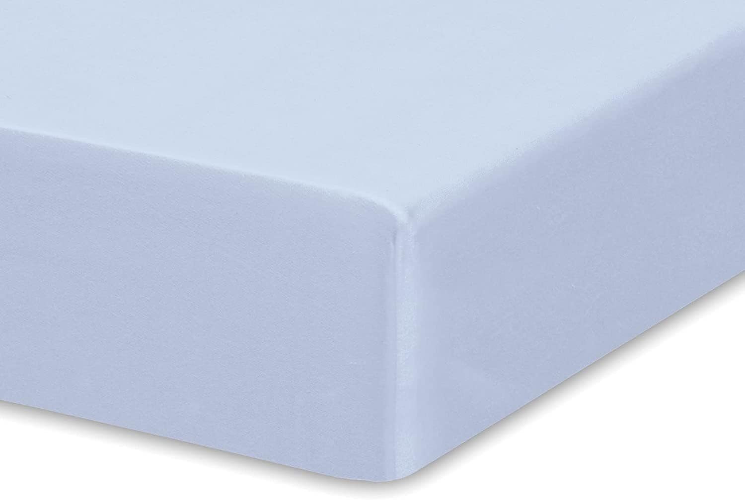 Dudu N Girlie - Cot Bed Fitted Sheets 140 x 70 Cotton Jersey - Hypoallergenic Toddler Bed Sheet Fully Elasticated Skirt Breathable Easy Care - Junior Bed sheets (Single Pack, Blue)