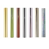 7PCS Glimmer Hot Foil, Metallic Variety Beautiful diamond color, 7.6x197inch eters Fiver Rollers Hot Stamping Foil,Foil by Laser Printer and Laminator Toner Reactive Foil for Scrapbooking Paper Crafts