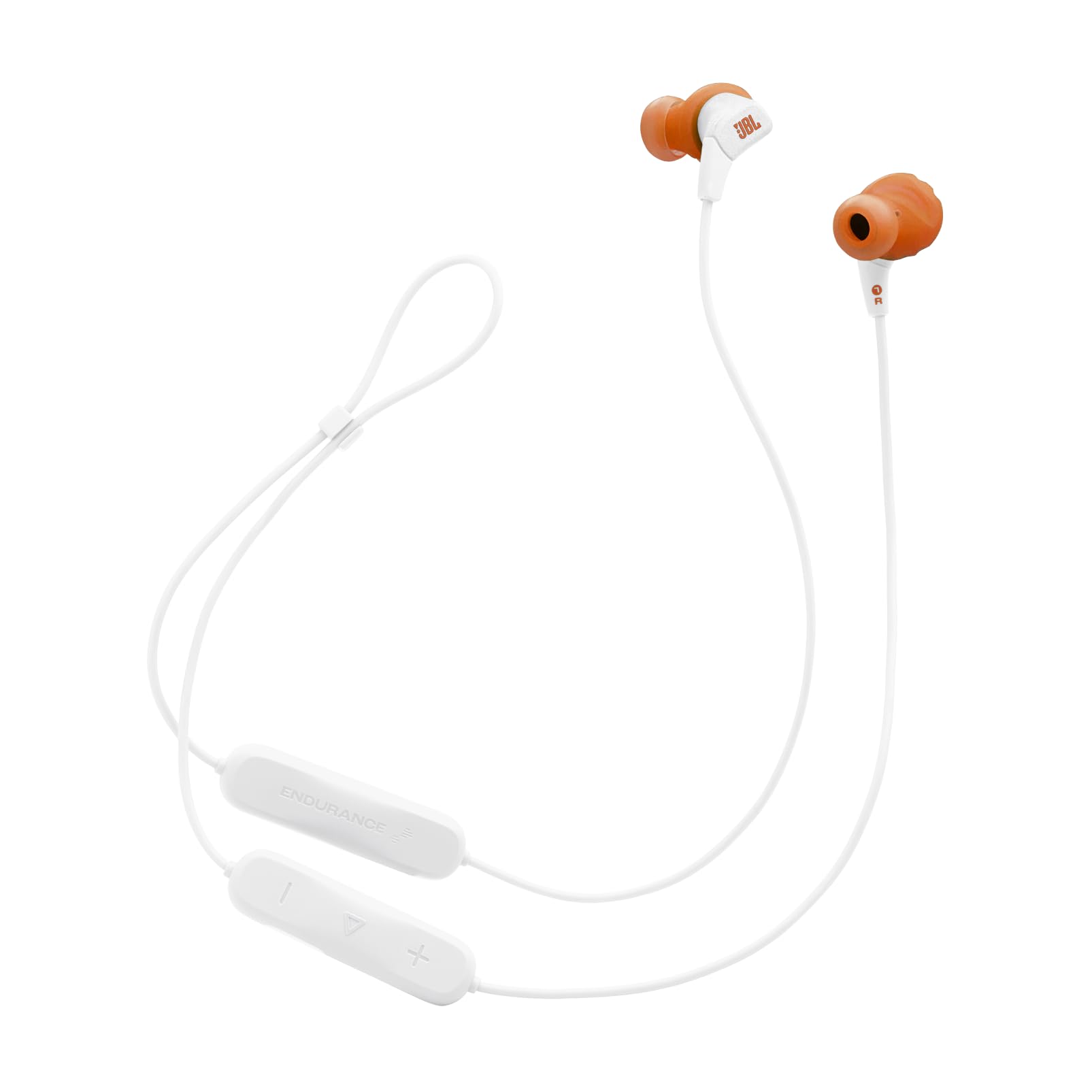 JBL Endurance Run 3, Bezprzewodowe Słuchawki Sportowe, Białe | Bluetooth, FlipHook i TwistLock, Wodoodporne i Pyłoszczelne (IP65), do 25 h Pracy Baterii, Mikrofon i Pilot na Kablu