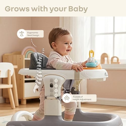 R for Rabbit Little Feet Sportz Baby Walker Grey Grey White - Image 7