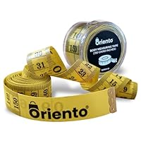 Oriento Maßband für Körper 150 cm/60 Zoll – Doppelseitiges Flexibles Körper Maßband zum Nähen, Basteln und für Gewichtsabnahme – Biegsames Schneidermaßband mit Zentimeter- und Zollangaben (Gelb)