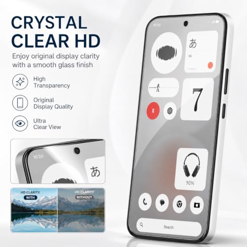 Image of FIRST MART Tempered Glass Screen Protector for Nothing Phone (4b) - Full-Glue Screen Guard, 3D Edge to Edge, HD Clear, Bubble-Free, Case-Friendly, Black, Pack of 2