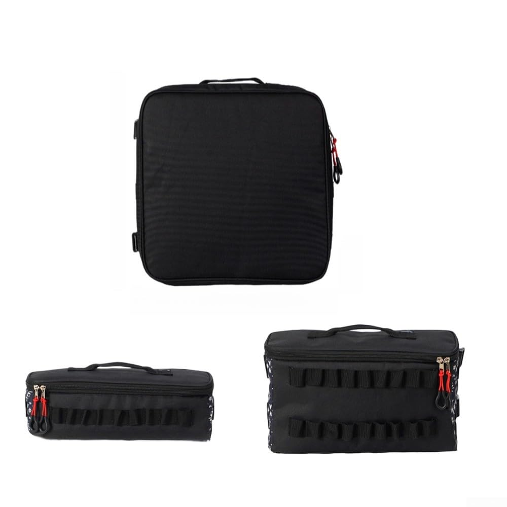 Organiseur latéral en tissu Oxford imperméable pour rangement de matériel de camping avec crochets de suspension, fermeture éclair sur le dessus et design portable compact (B)