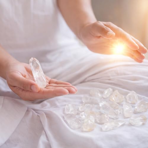 Image of Natural Clear Quartz Crystal Stone (Sphatik) 100 Grams for Reiki Healing, Meditation, Manifestation & Chakra Balancing | Raw Healing Crystal for Positive Energy & Home Decor