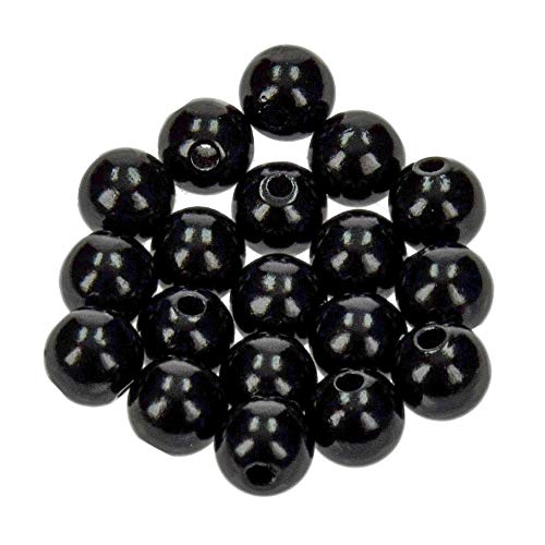 Efco 1400889 - Abalorios de madera, diámetro de 2.5 mm, color negro, pack de 53