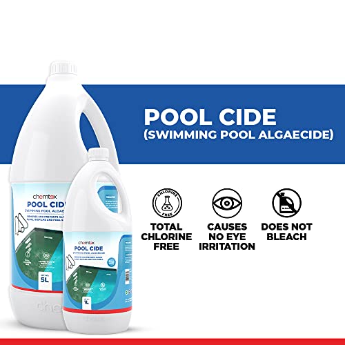 Image of Chemtex Pool Cide | Swimming Pool Water Algaecide | Removes Green, Black, Mustard Algae (1L)