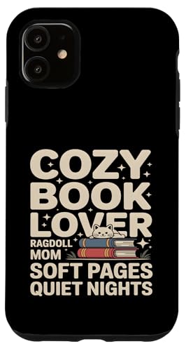 Cozy Book Lover Ragdoll Mom �\�t�g�y�[�W �Â��Ȗ� �X�}�z�P�[�X iPhone 11 �p