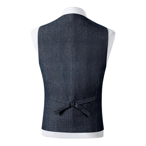 Men's Blazer Vest Vintage Button Down Formal V Neck Sleeveless Business Dress Waistcoat for Wedding Party2