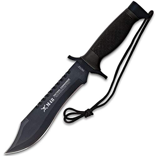 M48 Tactical Commando Knife | Razor Sharpe Stainless Steel Blade | Textured ABS Handle with Lanyard | Multi-Functional Sheath | Tactical Blade for Today’s Modern Fighter | 12” Overall