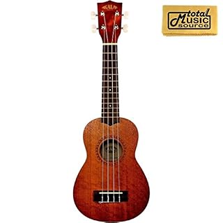 Kala Ka-15s Ukulélé Ukulélé soprano en acajou avec chiffon de nettoyage - Les Beatles, Paul McCartney, John Lennon, RIngo Starr, George Harrison
