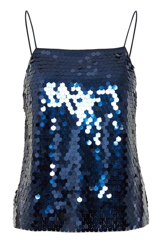 Débardeur femme paillettes ICHI IHPennie, top coupe droite élégant