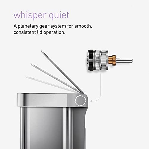 simplehuman ST2031 58L Rectangular Sensor Kitchen Bin with Voice and Motion Control, Automatic, Liner Pocket, Fingerprint-Proof with Antimicrobial Agent, Brushed Stainless Steel