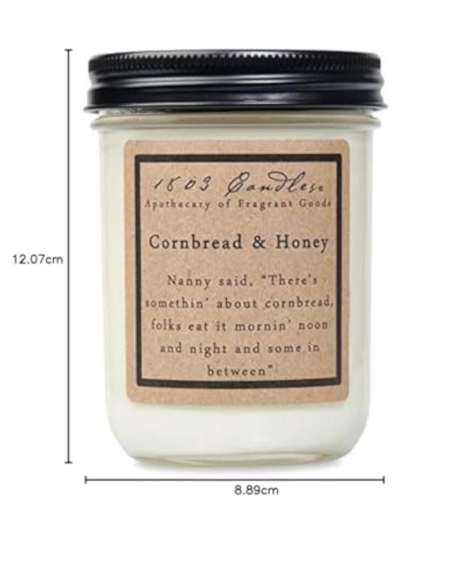 14 oz. Jar Soy - (Cornbread and Honey)