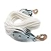 HTTMT- 4000LB 2 Ton 65FT Poly Rope Hoist Pulley Block and Tackle Rope Heavy Duty Lift Tools 7:1 Lifting [P/N: ET-CAR-FIX011-SR] Silver