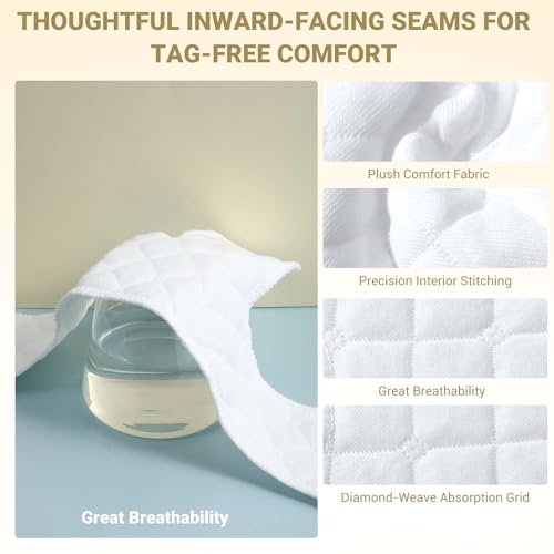 4 Pcs Cotton Bra Liners, Bra Liners to Absorb Sweat Under Breasts Reusable Under Breasts Sweats Absorb Pads3