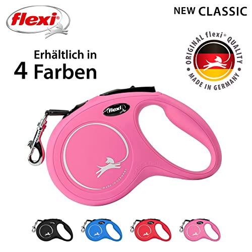 flexi® Classic M Gurt 5 m pink, Roll-Leine für Hunde bis 25 kg