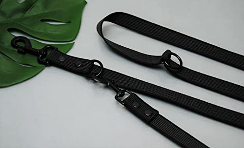 EXTRA Lange Leine Grau, gummiert 4-Fach verstellbar 4m x 25mm, schwarzer Karabiner