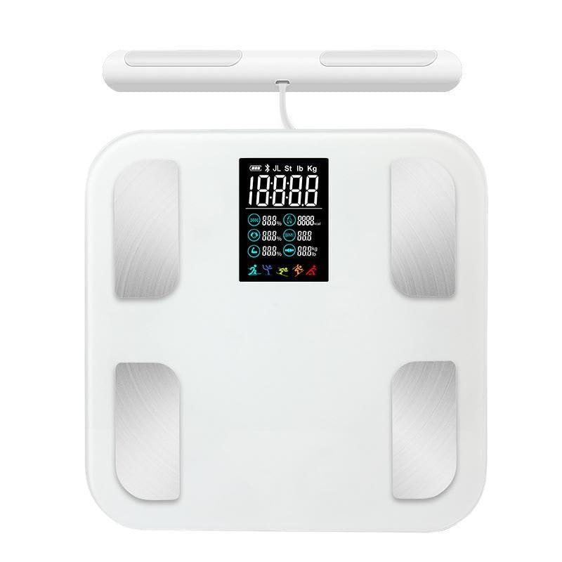 TECKZOON Báscula de grasa corporal, báscula inteligente con 8 electrodos y sensores de mano, báscula digital para grasa corporal, IMC y masa muscular, 25 datos corporales, dispositivo de análisis de