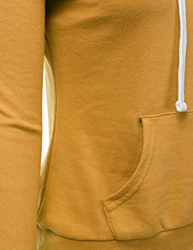 Doublju Basic Lightweight Pullover Hoodie Sweatshirt For Women Mustard Medium #TOP4