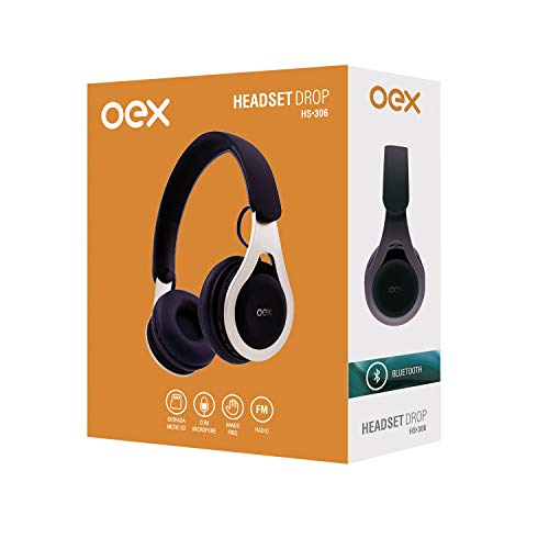 Headset Drop, OEX, HS306, Microfones e fones de ouvido, Preto com Prata