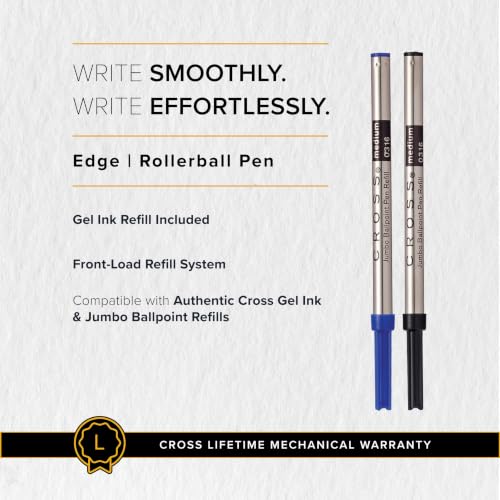 Image of Cross Edge Sonic Titanium Lacquer Selectip Rollerball Pen with Gold PVD Appointments - Refillable, Luxury Gift Box