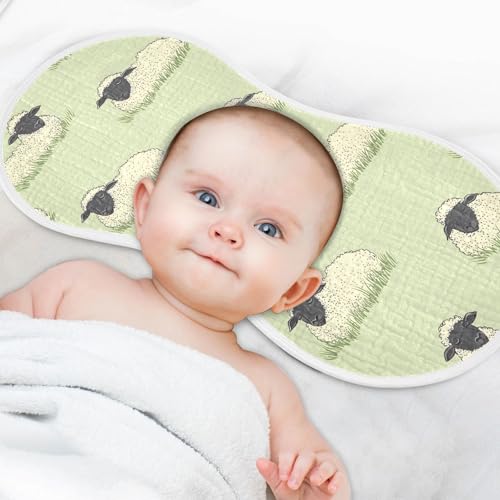vvfelixl Sleeping Sheep Burp Cloths for Baby Boy Girls Baby Washcloths Burp Rags 1 Pack 6