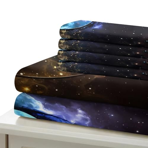 Linge de lit yin yang cosmique parure de lit microfibre super douce 3D - 7