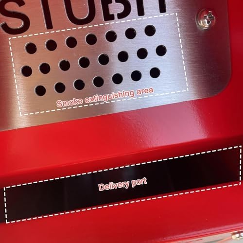 Commercial Outdoor Ash Tray, Red Cigarette Butt Disposal Receptacle for Restaurants, Bars & Convenience Stores, Durable Trash Bin for Smokers, Weather-Resistant Design