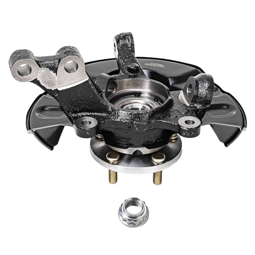 Image of Detroit Axle - Front 4pc Steering Knuckles Kit for 03-08 Toyota Matrix, 2 Steering Knuckles & Wheel Bearing Hubs 2 Outer Tie Rods 2003 2004 2005 2006 2007 2008 [4-Wheel ABS] Replacement
