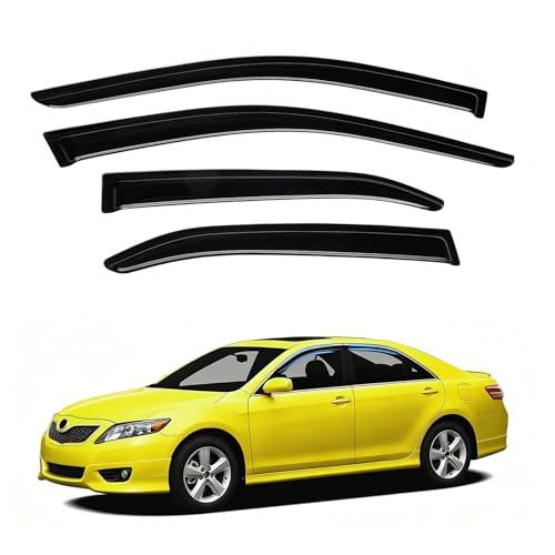 Image of Camry Rain Guards - Window Visors for Toyota Camry 2007-2011 LE CE SE XLE Hybrid, Out-Channel Side Window Rain Guards for Camry Accessories, 4PCS, Black, Car Accessories