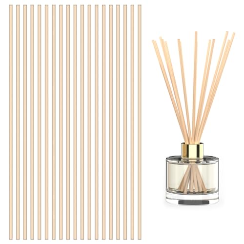 Wisesurf - 20 Pcs Reed Diffuser Sticks, 30CM Natural Wood Rattan Essential Oil Aroma Diffusers ECO-friendly Extra Long 5 mm Thick Wood Replacement Refill Stick, Fragrance Diffuser Refills for SPA Bedroom Home