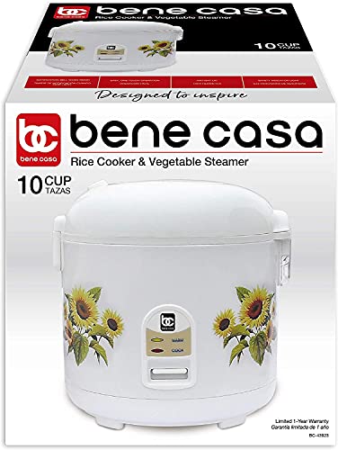 Bene Casa - Non-Stick Thermal Rice Cooker With Steamer Tray (11.5" X 12") - Features A Cool-Touch Exterior And An Auto Shut-Off Feature - Dishwasher Safe Inner Pot #TOP3
