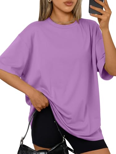 Image of Trendy Queen Womens Oversized T-Shirts Short Sleeves Workout Tops | Casual Summer Gym Tees Plus Size Fashion Clothes 2026