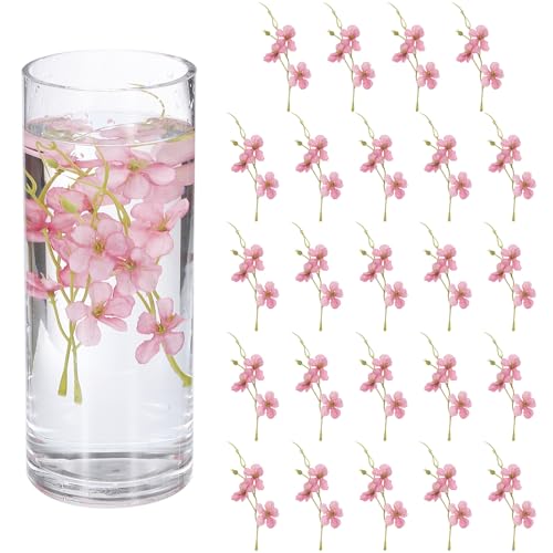 uxcell 24Pcs Floating Flowers for Centerpieces Lotus Color Pea Flower Silk Faux Flower Heads for Floating Candles Vases Filler Party Home Table Wedding Centerpieces Decoration