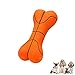 beautyhe Hunde Spielzeug Robuster Naturkautschuk Knochen Basketball Quietschspielzeug Hund Bissfeste Hundezahnbürste FüR Kleine Mittlere Und GroßE HundeßE Hunde orange