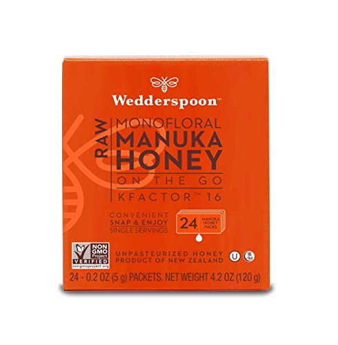 Wedderspoon On The Go Raw Premium Manuka Honey KFactor 16+ Pack, 4.0 Ounce