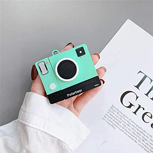 Image of FOLX Fac70 Airpods 1&2 Gen Soft Silicone Protective Case 3D Design Shockproof Case Cover with Anti-Lost Metal Keyring Compatible for Apple Airpods 1&2 Generation (Polar Bear) Multi-Coloured